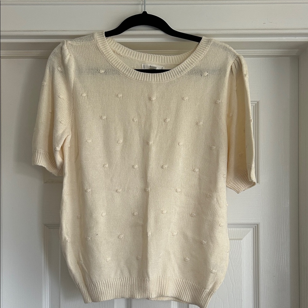 Cream Knit Women's Top